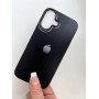 Чорний преміум чохол з яблучком для iPhone 16 
